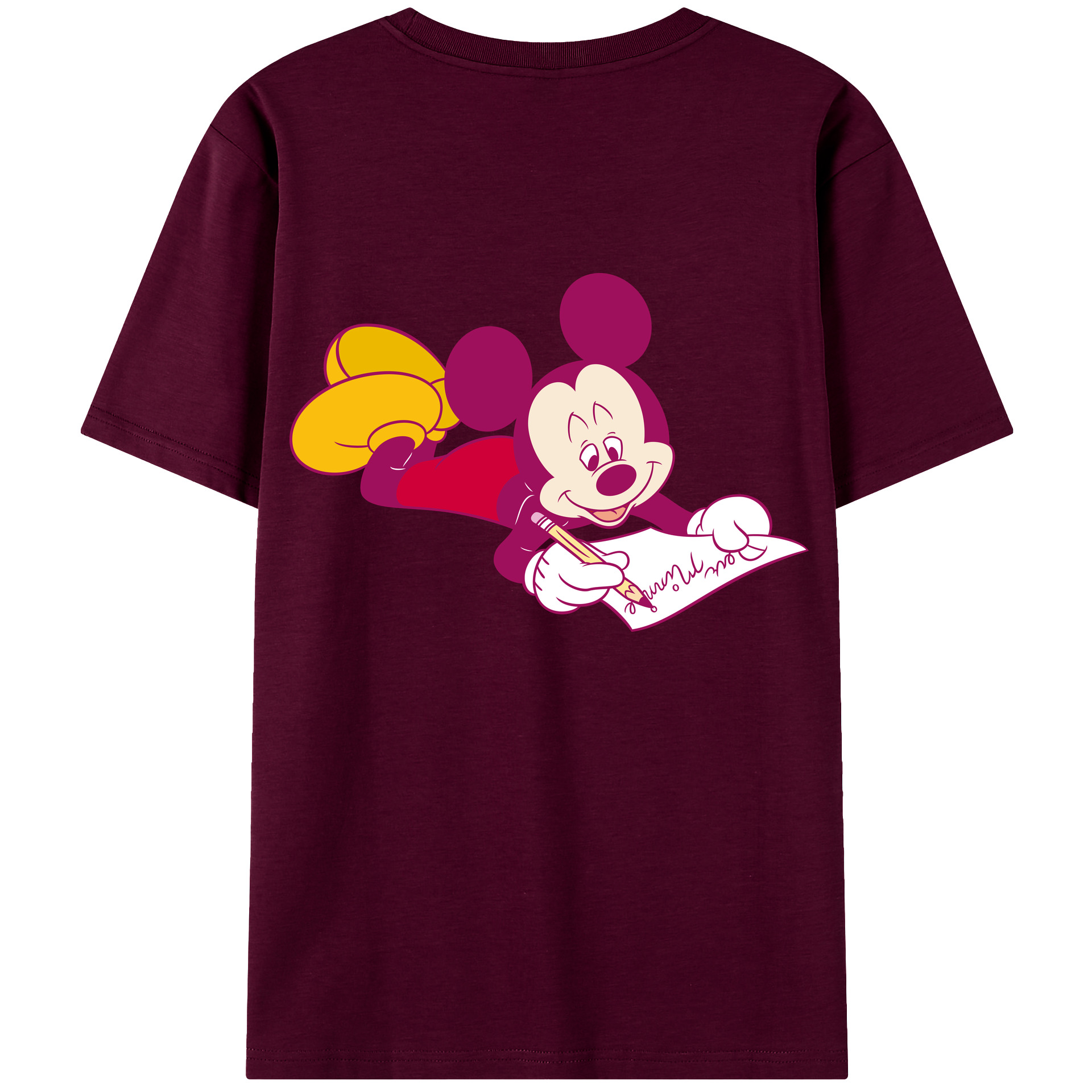 （画像用） ミッキーマウス Mickey Mouse レディース半袖Tシャツ(バックプリント)